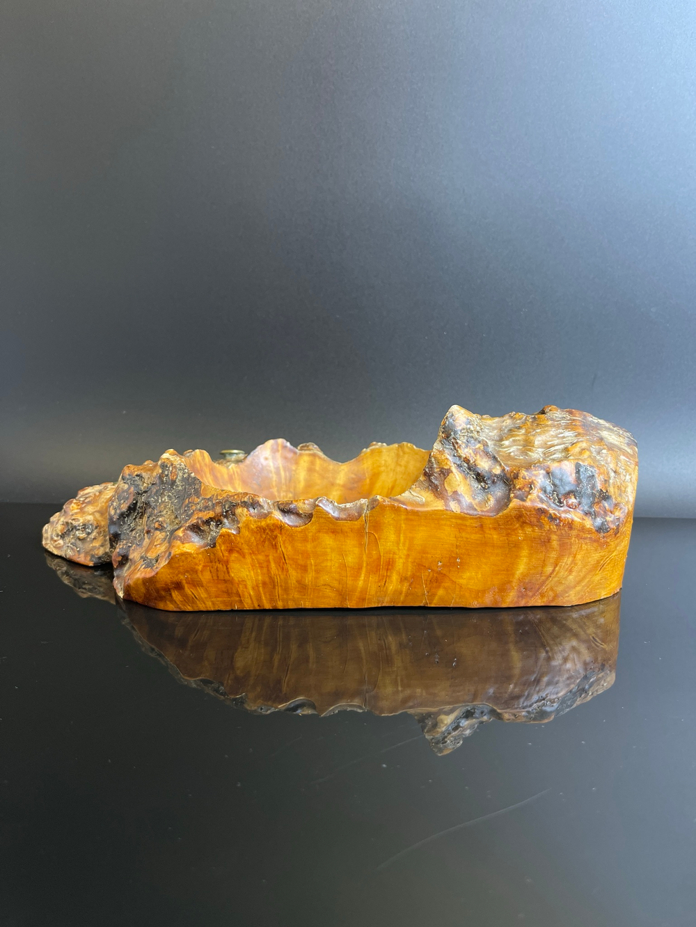 Пепельница винтажная из капа корня, 25х13.х7.5 см , СССР 1980-1990 гг