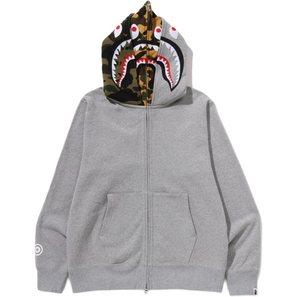 A Bathing Ape Bathing Ape Sweatshirts Cardigan Cotton Drop Shoulder Sleeve Moderate No Fleece Lined Zip Closure 0zxswmx07151p серый