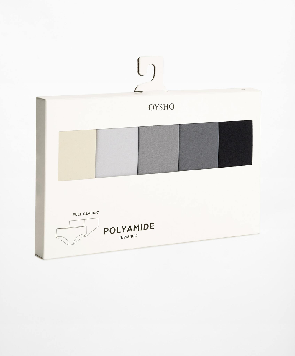 Набор классических трусов 5 laser-cut polyamide blend full classic briefs Oysho, 5 штук