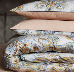 Постельное белье ЕВРО (двуспалка) Египетский Хлопок Золотые узоры