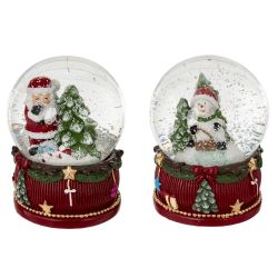 GAEM Фигурка декоративная "Дед Мороз/Снеговик" в стекл шаре, L6 W6 H8,5 см, 2в.