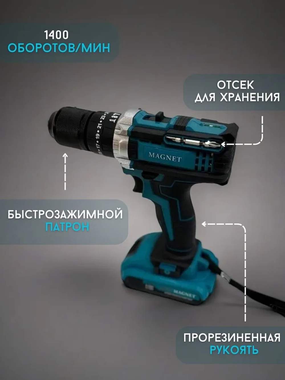 MAGNET Дрель-шуруповерт, 36 В, 2 АКБ