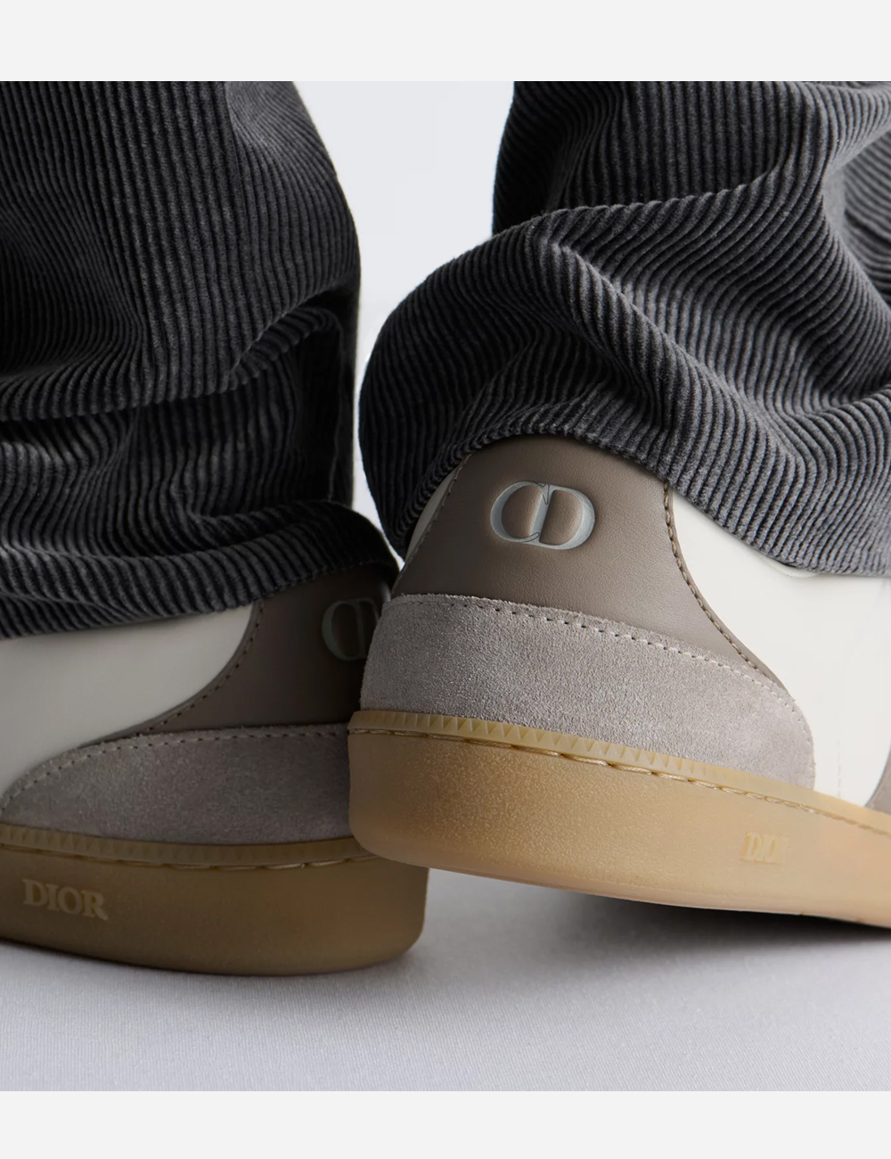 Кроссовки Dior B01 Matchpoint Sneaker "Gray and White Smooth Calfskin with Gray Suede"