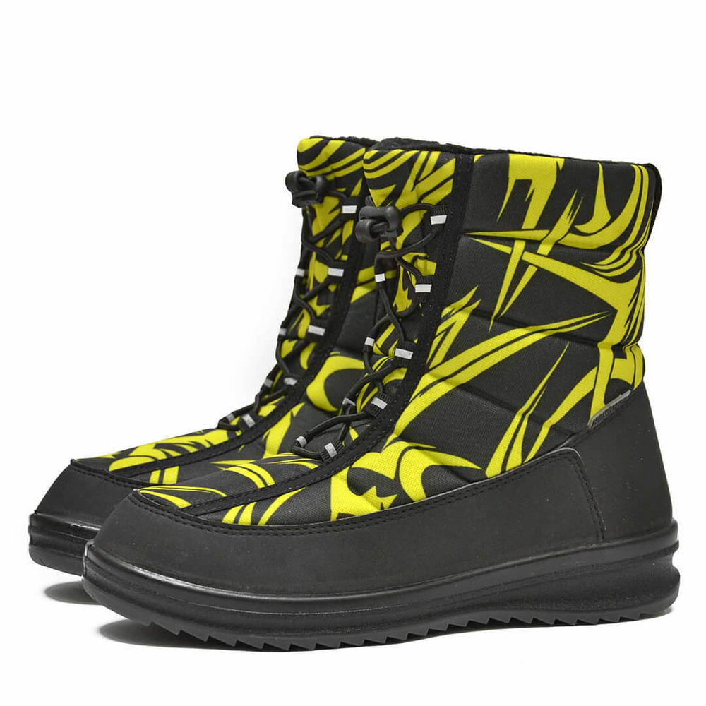 Ботинки женские демисезонные на шнуровке Nordman Click Abstraction black and yellow