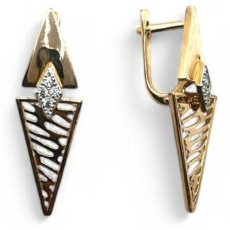 Серьги из золота с фианитами