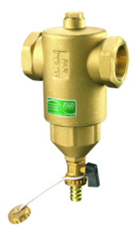 Сепаратор шлама (дешламатор) 1 1/4", со сливным краном, отверстие 1/2" FAR