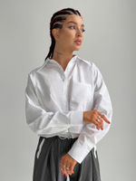 Рубашка Margo 060 однотонная с длинным рукавом укороченная