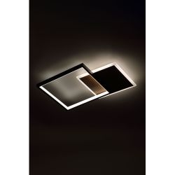 Светильник потолочный светодиодный ЭРА Модерн Ferre CLL-1-60-RC BK+Wood с ДУ 3K-6,5К черный-дерево