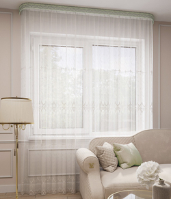 Тюль Legrand Флёр белый с фигурным краем