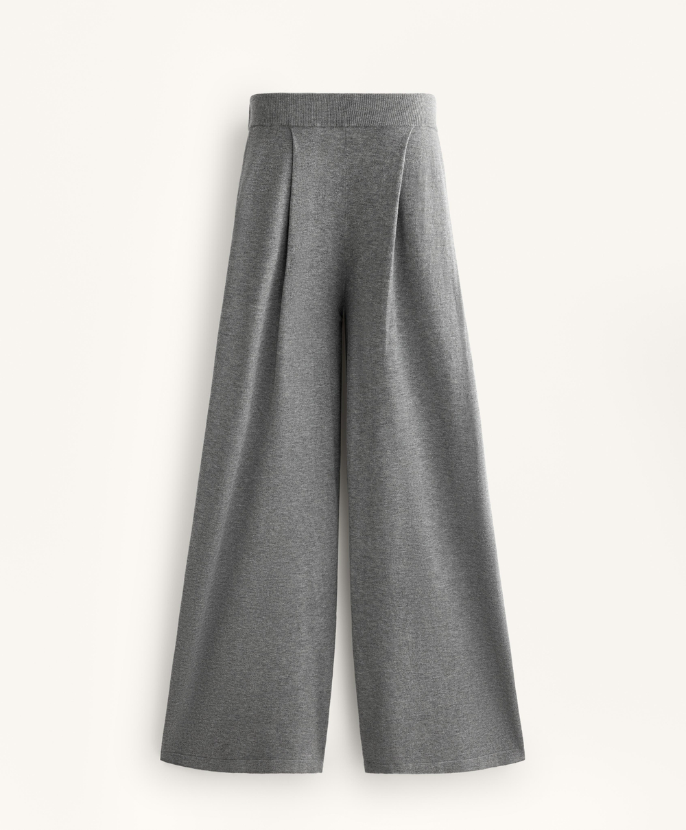 OYSHO Трикотажные брюки прямого кроя, серый меланж