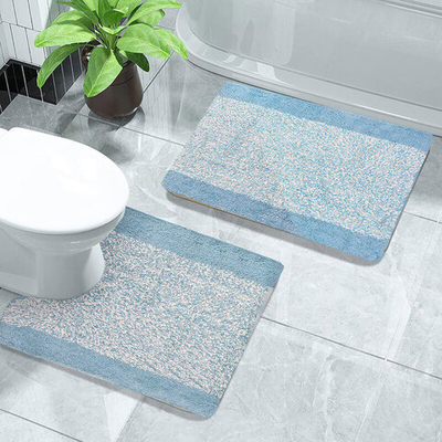 Набор ковриков "Sindbad" 2шт 60*100см/60*50см, хлопок, с гладким ворсом, синий