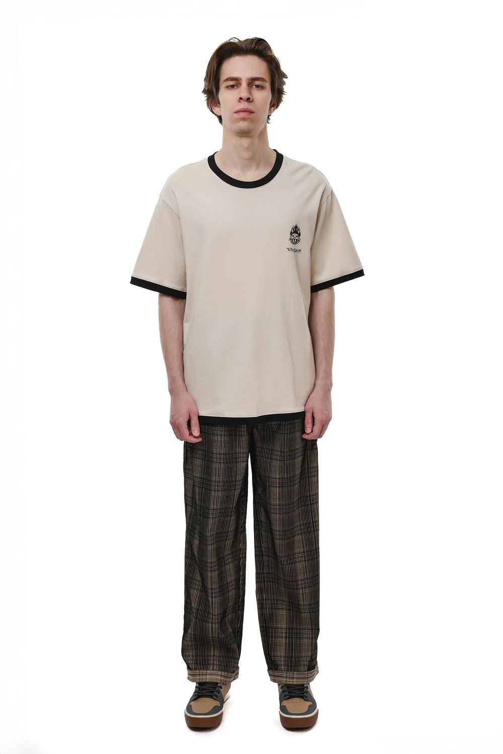 Футболка Ymkashix Hellcome logo кремовая