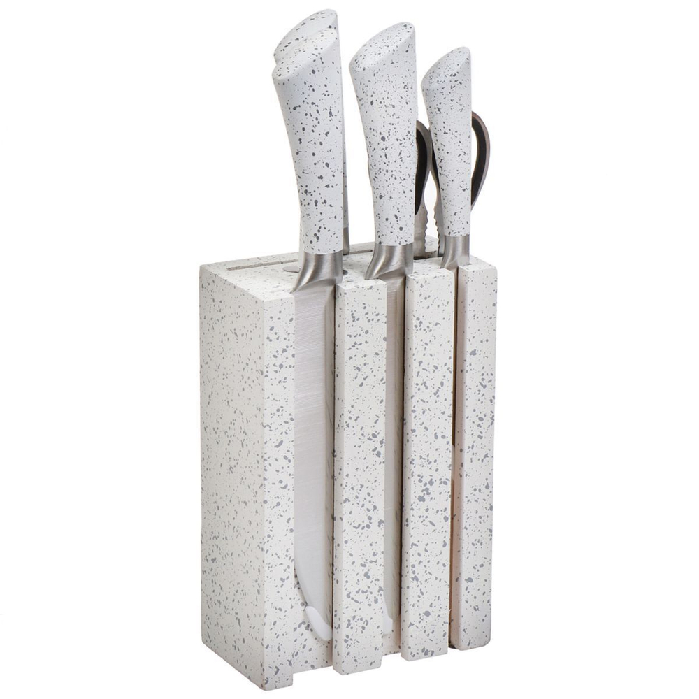 Набор ножей 8 пр, с подст, Белый гранит, Y4-5461