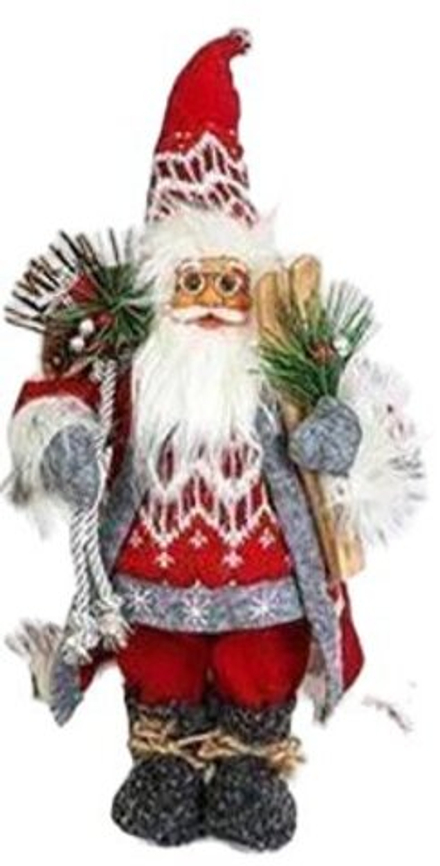 Фигура Дед Мороз с лыжами 30см, SYLRA-1524019
