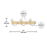 Вешалка настенная Melody, натуральное дерево/никель
