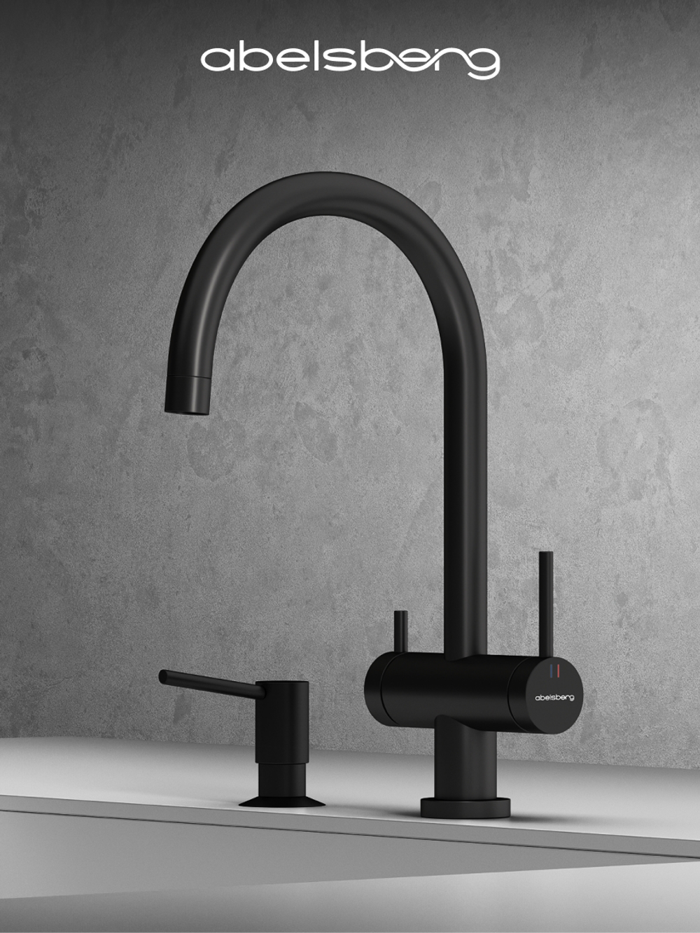 Смеситель для кухни Abelsberg Aera AWF70029MB с возможностью подключения фильтра для воды, цвет вулканический черный