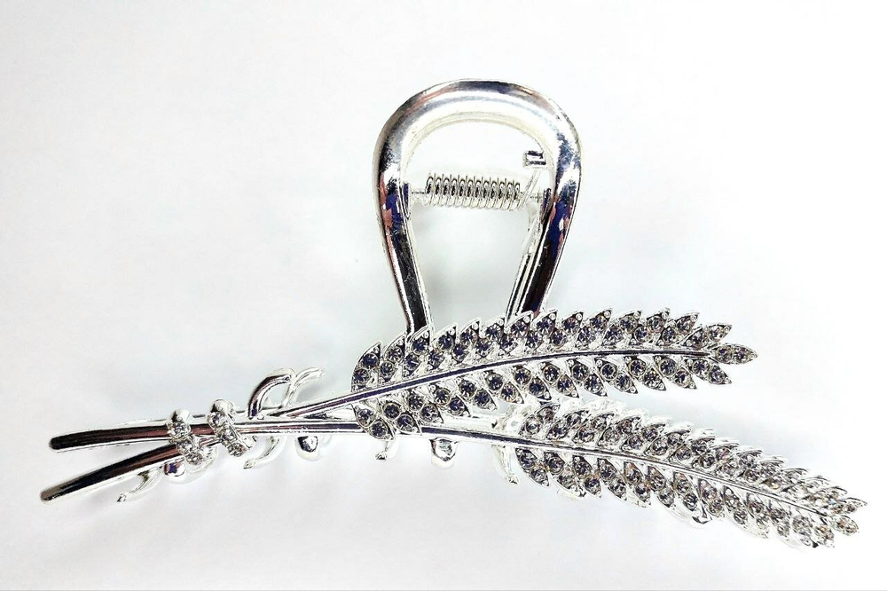 Заколка-краб для волос Колос Цвет серебро