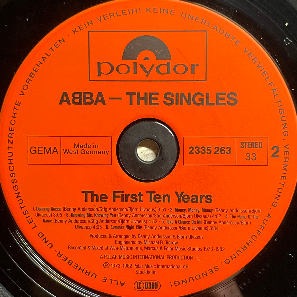 ABBA ‎– The Singles 2LP (Германия 1982г.)