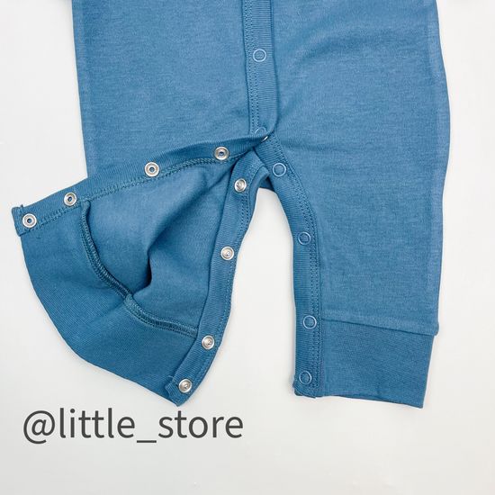 Слип хлопковый "Basic" Синий, открытые ножки