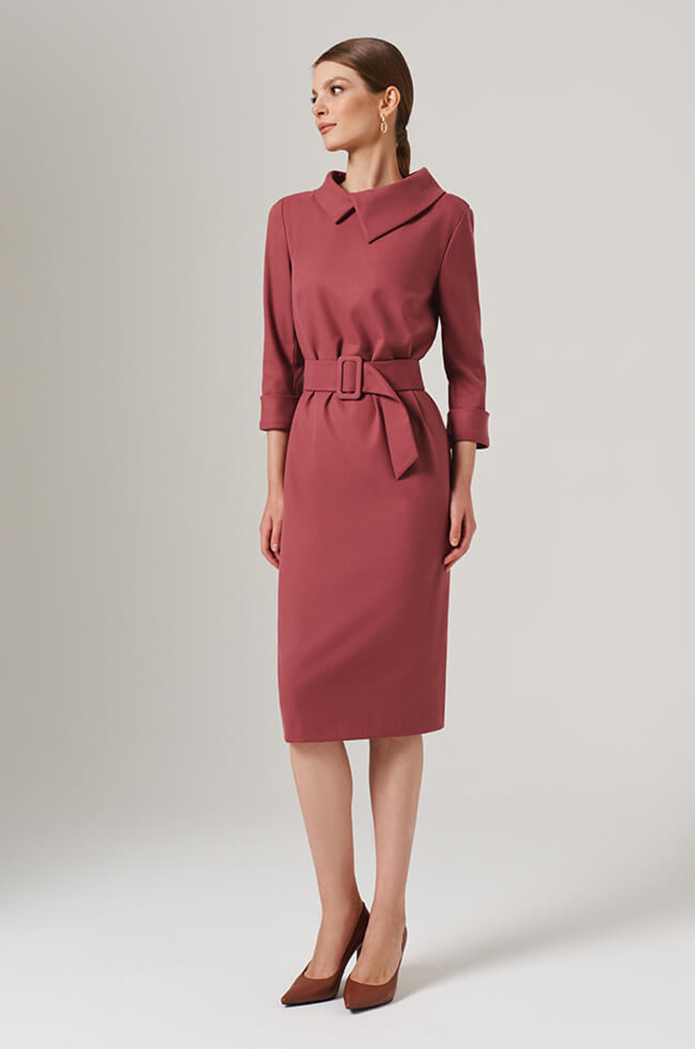 51602 Платье женское (брусничный)