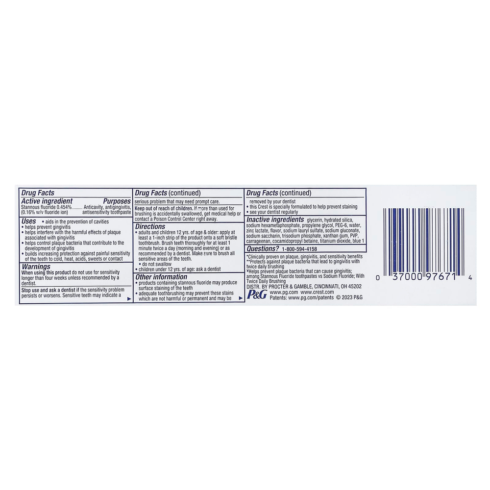 Crest, Pro-Health Advanced, зубная паста с фторидом, для чувствительной кожи, 144 г (5,1 унции)