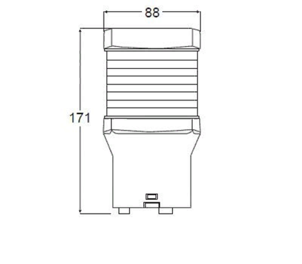 Огонь круговой белый 171х88 мм белый корпус