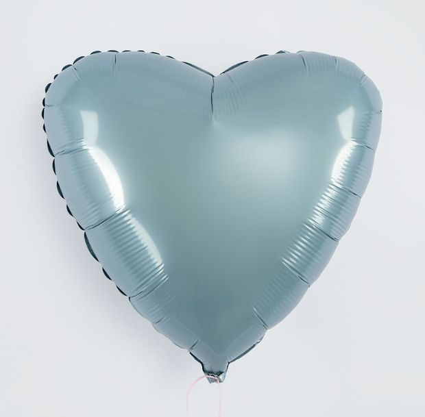 Ag Шар Сердце 18"/46 см, голубой утренний туман, бохо (БГ-15)