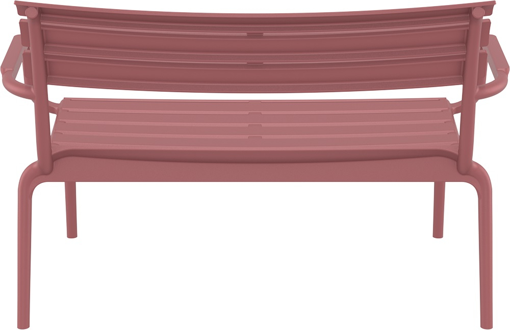 Диван пластиковый двухместный Siesta Contract Paris Lounge, марсала