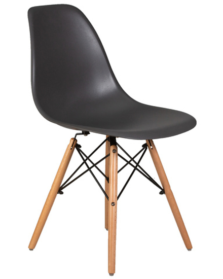 Стул обеденный DOBRIN DSW, ножки светлый бук, цвет тёмно-серый (GR-04)