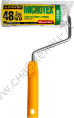 STAYER МИКРОВОЛОКНО 48 мм, 180 мм, Малярный валик с ручкой, PROFESSIONAL (0341-18)