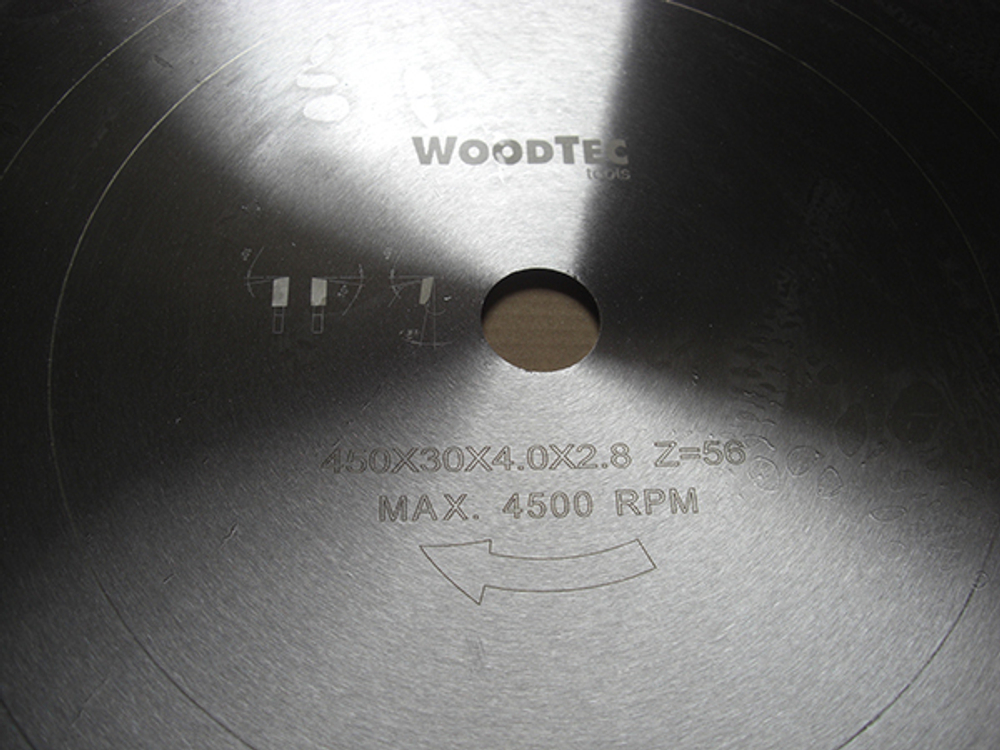 Пила дисковая Ø450 х 30 х 4,0/2,8 Z56 WZ WoodTec
