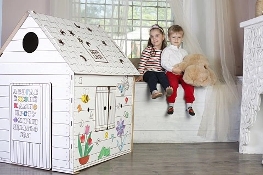Дом-раскраска из картона для детей