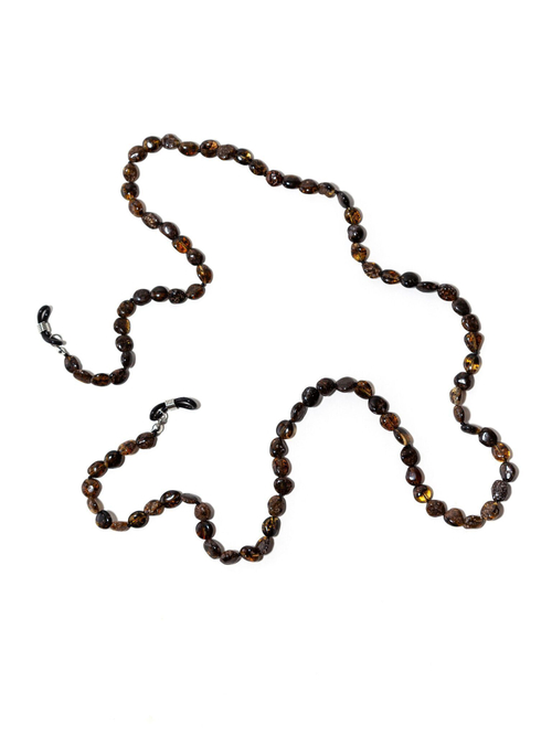 Держатель для очков из натурального янтаря, длина 70 см. Цепочка для очков натуральный камень