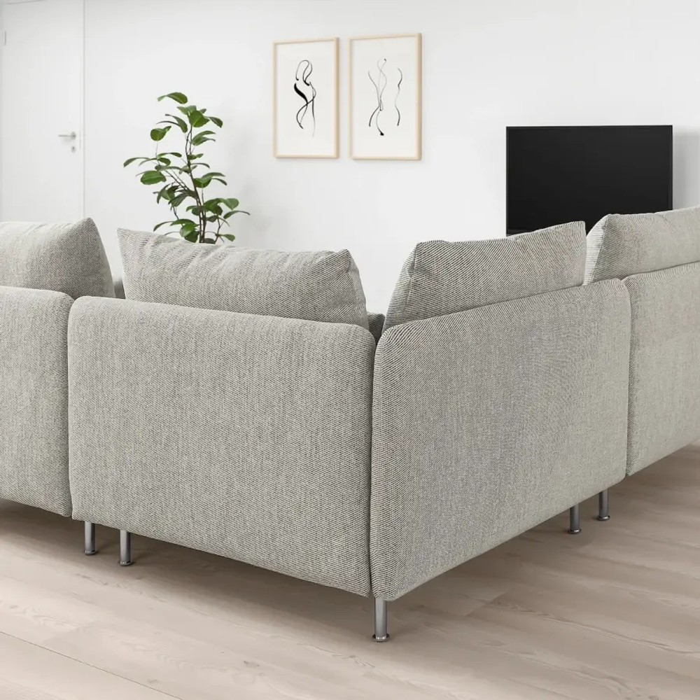 3-местный угловой диван - IKEA SÖDERHAMN/SODERHAMN, 99x192см, серый/светло-серый, СЕДЕРХАМН ИКЕА