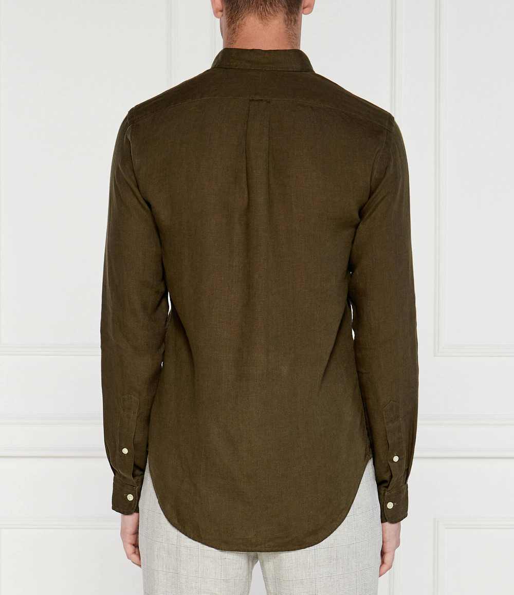 Льняная рубашка POLO RALPH LAUREN - хаки(710829443)