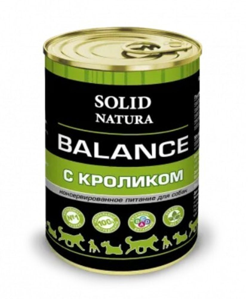 Solid Natura Balance Кролик влажный корм для собак жестяная банка 0,34 кг