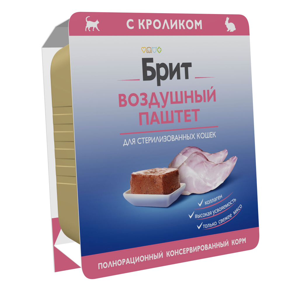 Brit Premium Воздушный паштет с кроликом для взрослых стерилизованных кошек 100 г