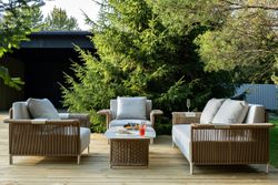 "Мальдивы" лаунж-зона из искусственного ротанга, цвет соломенный