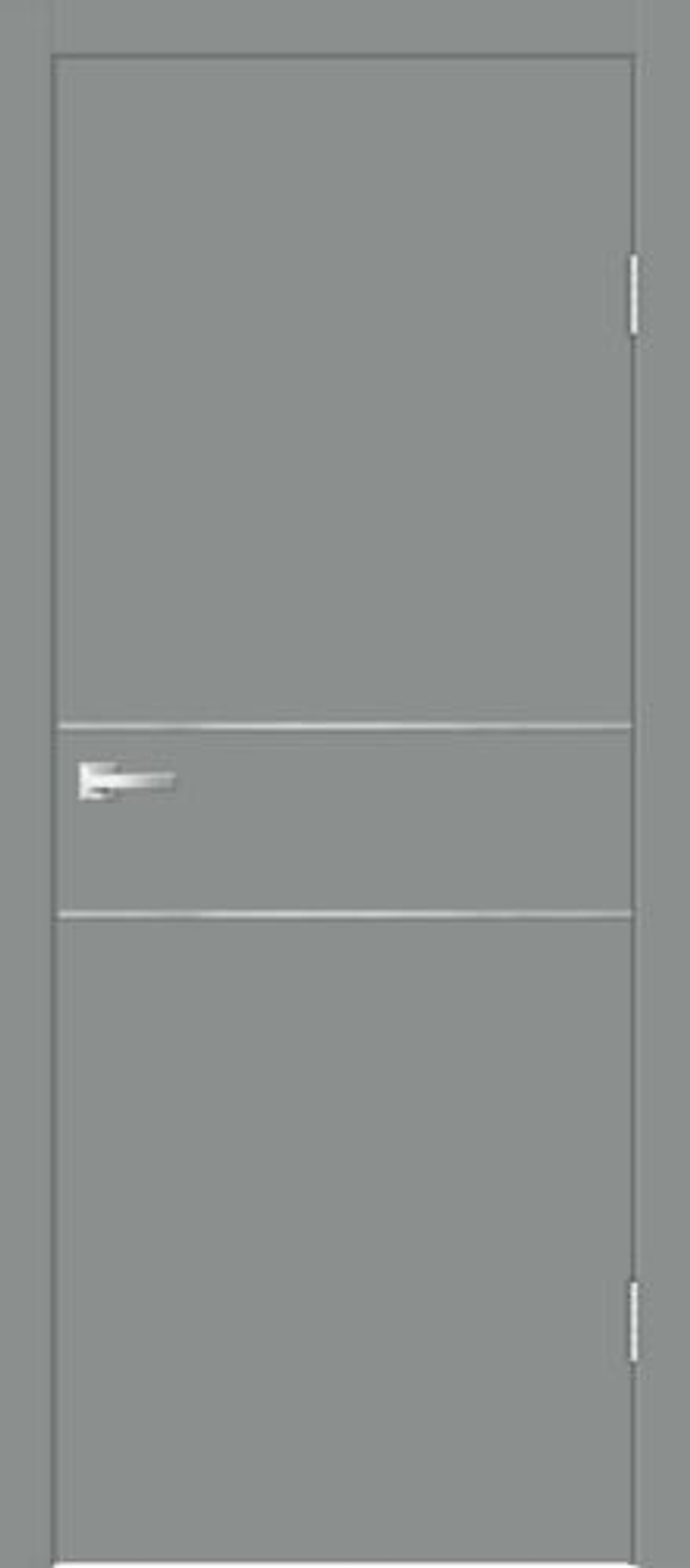 Межкомнатная дверь Velldoris Galant Н2 PG (кромка ABS в цвет полотна, молдинг алюминий) Серый агат