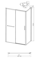 Боковая стенка Grossman Style 200.K33.05.100.21.02 (100х195) черный матовый,стекло шиншилла, 1 место