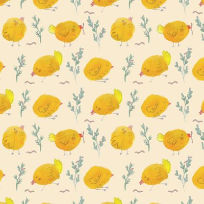 Обед цыпленка на желтом.