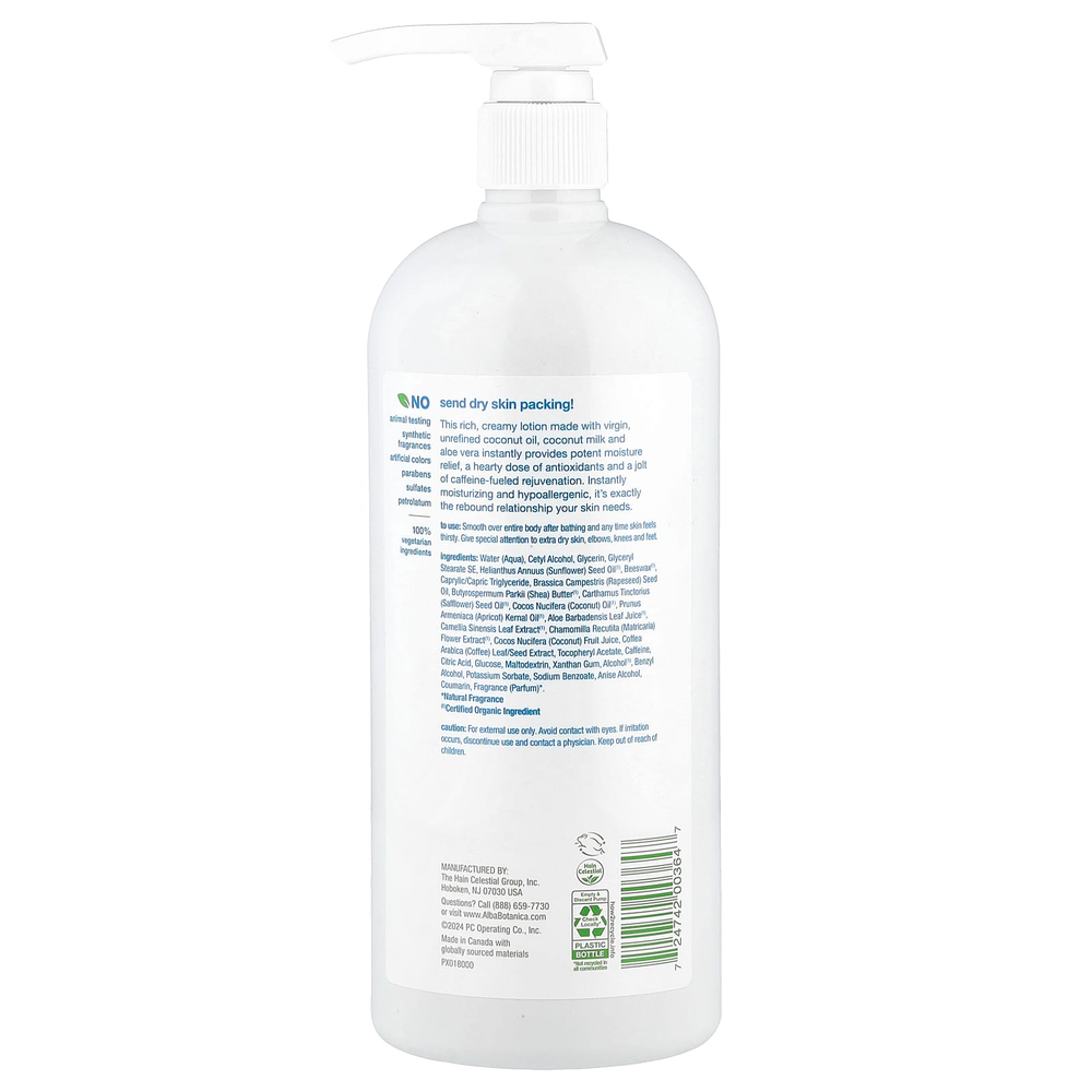 Alba Botanica, Very Emollient, смягчающий лосьон для тела, кокос, 907 г (32 унции)