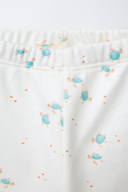 ZARA ЛЕГИНСЫ С ПРИНТОМ «ЧЕРЕПАХИ», БЕЛЫЙ