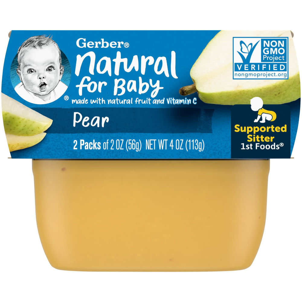 Gerber, Natural for Baby, 1st Foods®, груша, 2 пакетика по 56 г (2 унции)