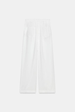 ZARA БРЮКИ СВОБОДНОГО КРОЯ — ZW COLLECTION, БЕЛЫЙ