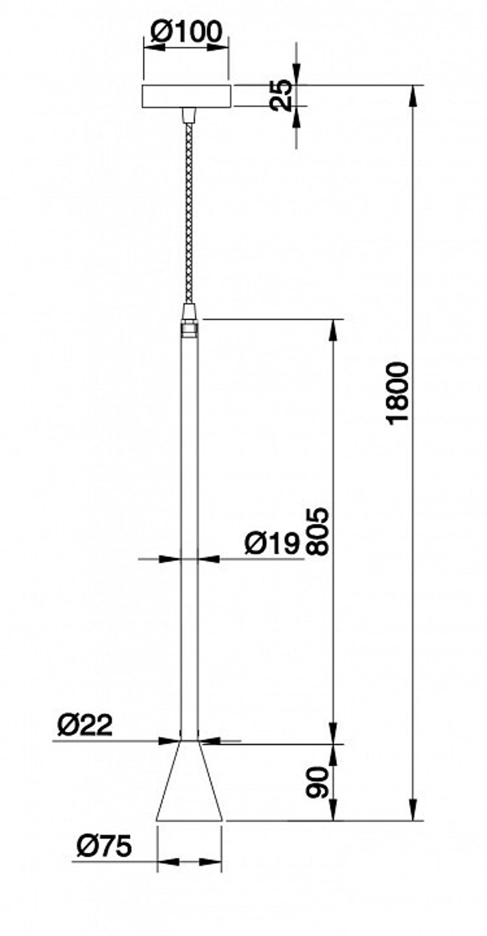 Подвесной светильник Maytoni Technical P064PL-01B