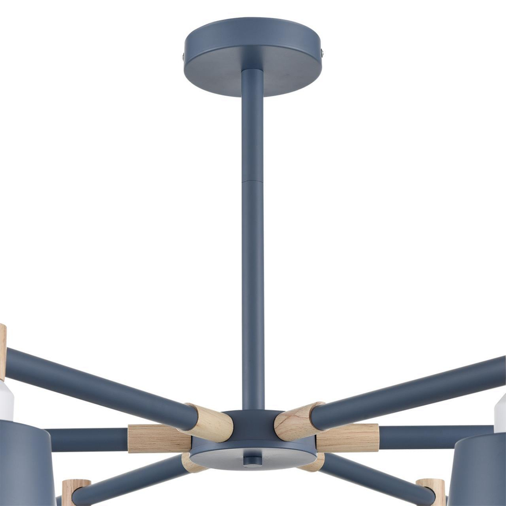 8098/6C MODERNI LN25 271 синий/синий металл, дерево/металл Люстра потолочная Е27 6*60W 220V ROSALINA