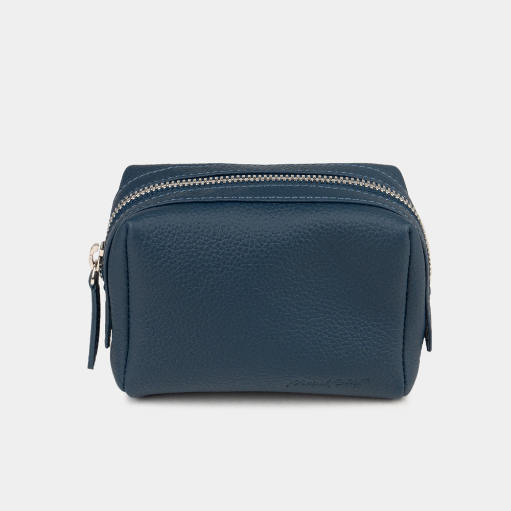 Несессер Mignon из кожи теленка синего цвета