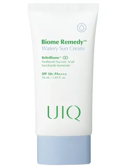 UIQ Легкий увлажняющий солнцезащитный крем с постбиотиками SPF50+ РА++++ Biome Remedy™ Watery Sun Cream 50 мл