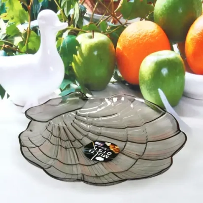 Тарелка пластиковая «Ракушка» 22*23,5см кофейная